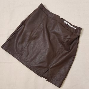 Abercrombie, Faux Leather Mini Skirt, Burgundy Brown